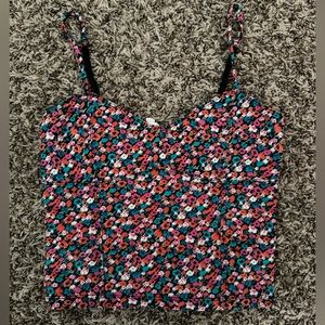Spaghetti Strap Floral Crop Top